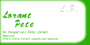 lorant pete business card