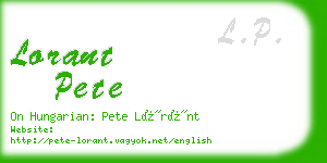 lorant pete business card